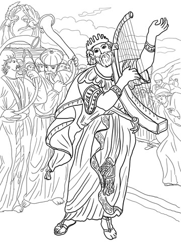 David Brings The Ark To Jerusalem Coloring Page